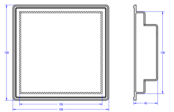 WOODWARD 8440-1800 EASYGEN-320 dimensions and panel cut-out drawing