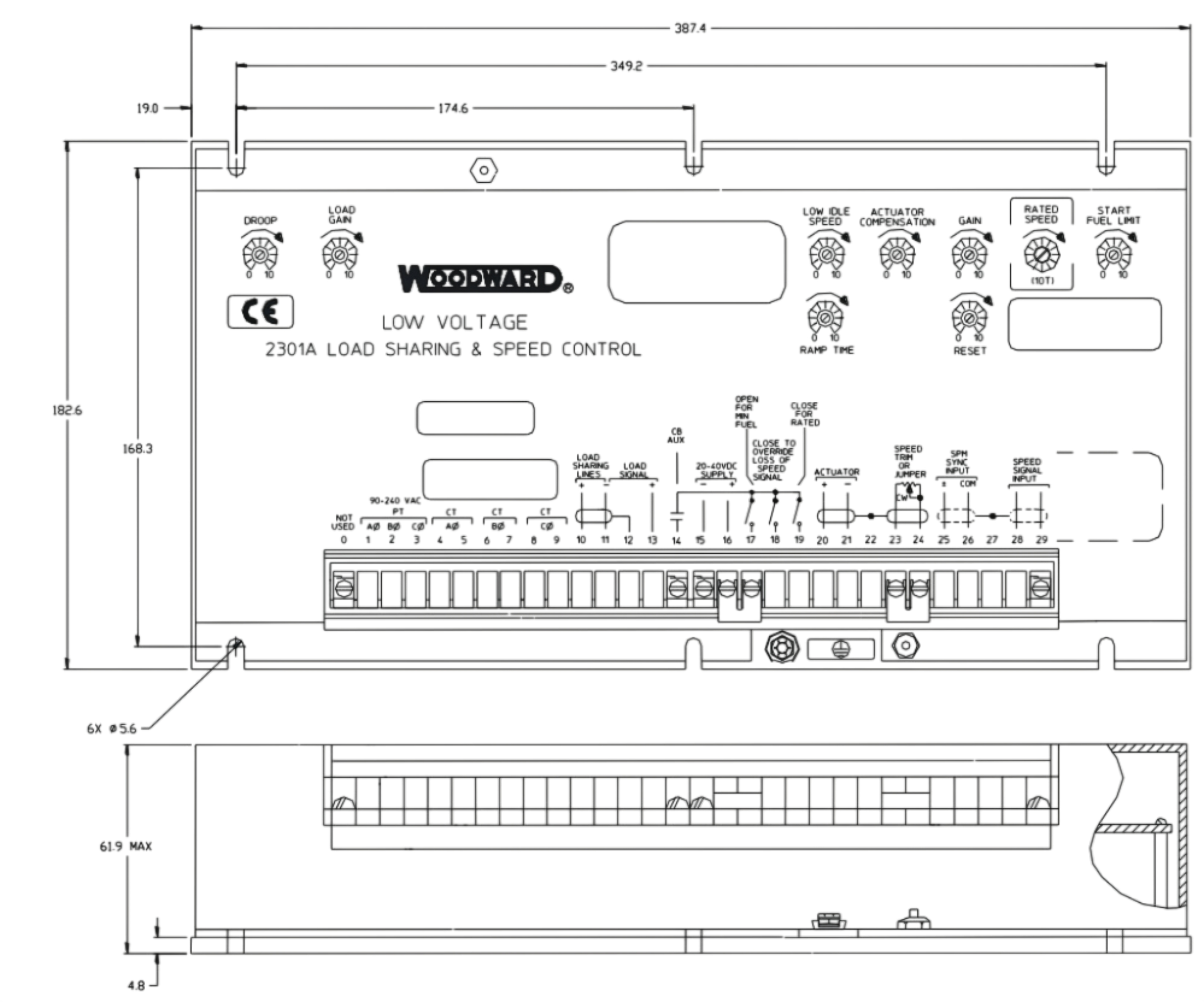 Woodward 9905-021 2301A Electronic Load Sharing and Speed Control